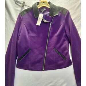 WFST Women's Large Bomber Jacket Purple Large NWT Violet Black
